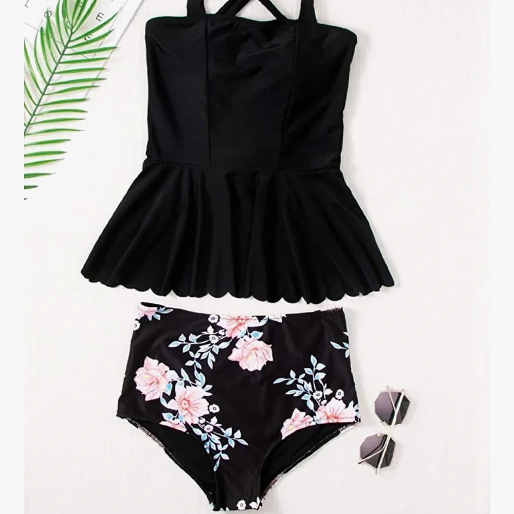 NWOT- Flare Top, Flower Tankini Size L - Picture 4 of 9